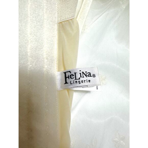 Vintage Felina Lingerie Ivory Embroidered Lace Bustier 32C Corset w/ Garters - Picture 7 of 10